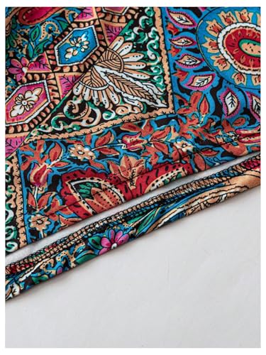 SweatyRocks Women's Paisley Print Asymmetric Wide Leg Pants Summer Dance Palazzo Pants Bell Bottoms4