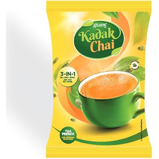ATLANTIS Kadak 3 in 1 Cardamom Tea Premix Powder 1KG Pack No