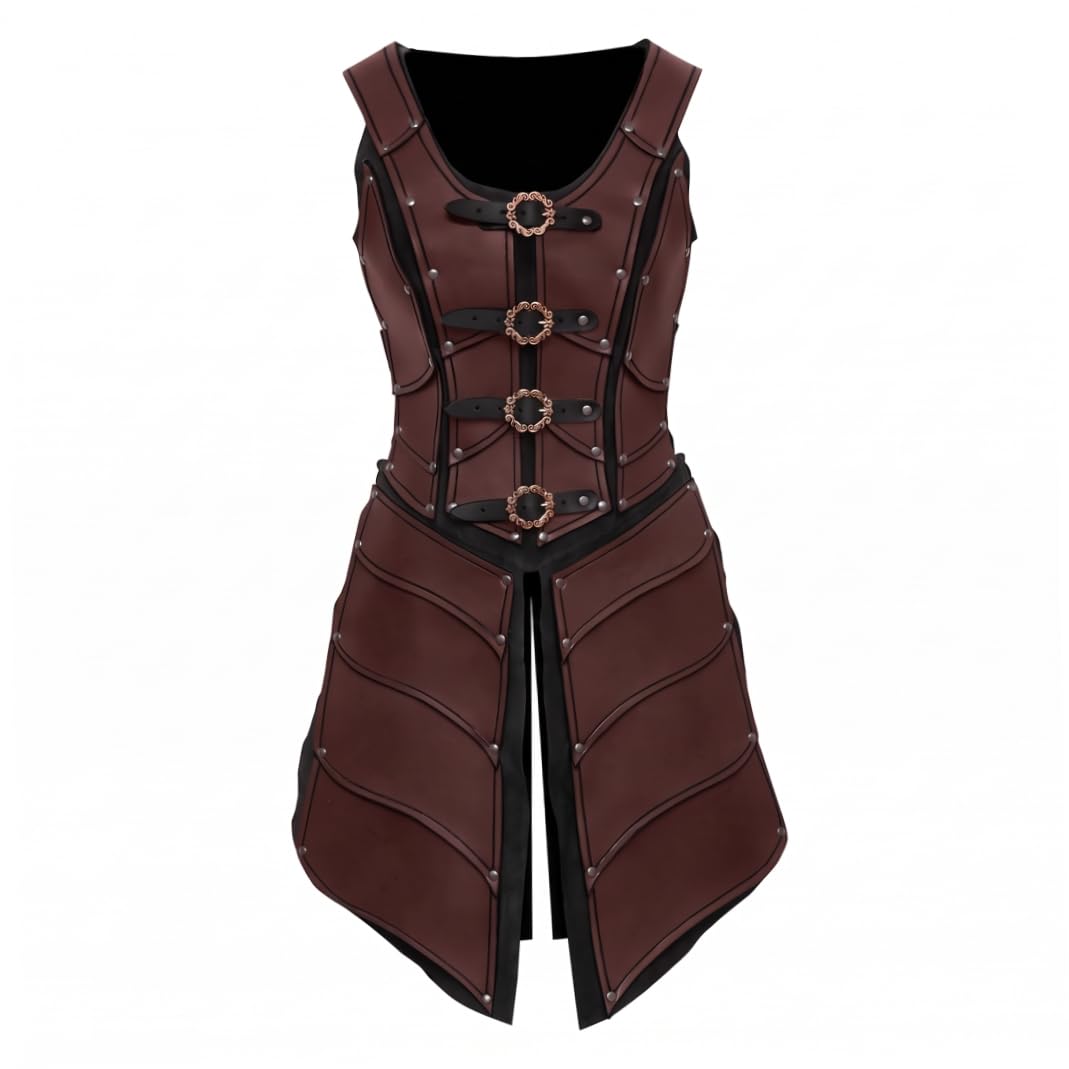 Leather Armor, Viking Medieval Chest Armor For Knight Cosplay & Renaissance Roleplay, Dark Brown — image 1