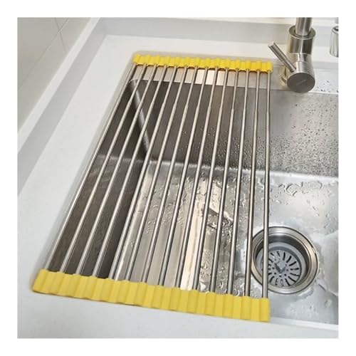 Escurreplatos expandible para fregadero de cocina, paquete de 1, 2, 4 unidades, color gris y negro, varios tamaños (4 unidades de ancho de 28,5 cm, 28,4 cm), ahorro de espacio