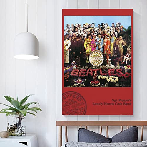 JABURU Poster décoratif sur toile The Beatles Band – Impression sur toile – Pour chambre à coucher – 60 x 90 cm - Les Beatles, Paul McCartney, John Lennon, RIngo Starr, George Harrison JABURU Poster décoratif sur toile The Beatles Band - Impression sur toile - Pour chambre à coucher - 60 x 90 cm – Image 6