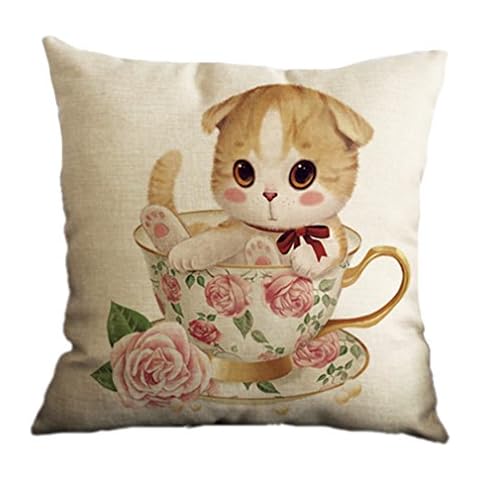 Nunubee Cotton Linen Cushion Cover 18X18 Cover
