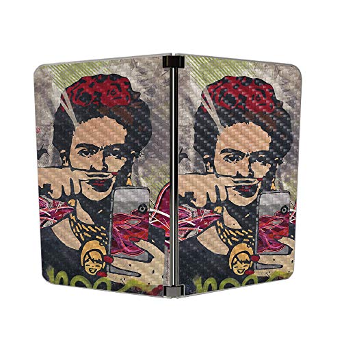 Image of MightySkins Carbon Fiber Skin for Microsoft Surface Duo - Grafitti Selfie | Protective, Durable Textured Carbon Fiber Finish | Easy to Apply | Made in The USA