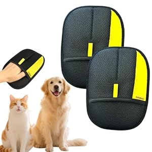 Electrostatic Pet Hair Removal Gloves: Quick Wiping – Reusable & Washable for Sofa Clothing Pet Beds Effortless Cats & Dogs Hair Remover for Busy Pet Owners (2pcs-Black)