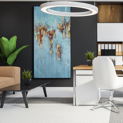 AUREDAS 60x120 Acrylkunst Wandbild Blau-Türkis mit Rahmen – Bild 2
