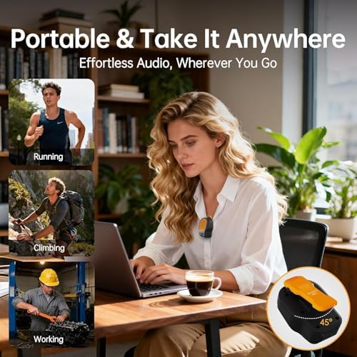 Wearable Bluetooth Speaker, Magnetic Clip-on Portable Wireless Speaker, HiFi Sound Loud Mini Speaker with 3 Light Modes, ENC Mic for Hands-Free Calls Music, Lightweight for Outdoor Sports Work Gift - 4