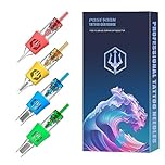 POSEIDON Tattoo Cartridges Needles 20PCS Needles with Membrane Safety Cartridges Disposable # 12 Standard Round Liner Needle for Tattoo Pen(1203RL)