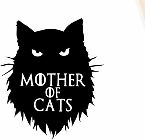 Calcomanía de vinilo divertida para madre de gatos, para autos, camiones, camionetas, paredes, laptop, negro, 5.5 x 4.75 pulgadas, CCI1522