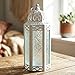 VELA LANTERNS 6pk Metal Moroccan Decorative LED Fairy Lights Candle Lantern Holders for Indoor Home Fantasy Decor, Table Centerpieces, Outdoor Patio or Porch, Weddings, White, Medium