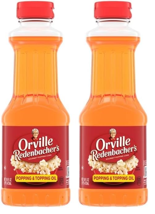 Orville Redenbacher's Popping & Topping Buttery Flavored Oil, 16 Fluid Ounce (Pack of 2)