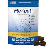 FlexPet Hip & Joint Supplement for Dogs & Cats with Cetyl Myristoleate, Glucosamine, Collagen, MSM - Max Strength Joint Support for Mobility, Senior Pets, Large Breeds - 60 Soft Chews (Bacon/Cheese)