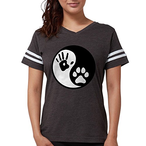 CafePress - Human & Dog Yin Yang T-Shirt - Womens Football Shirt Smoke Grey