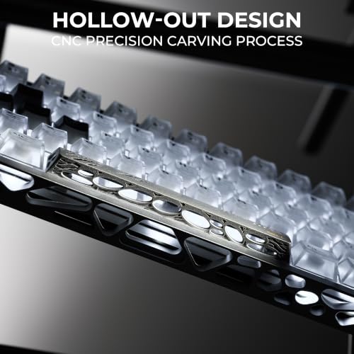 Image of XVX Aluminum Metal Silver Keycaps, 7Keys WASD+ESC+Enter+Space Keyboard Keycap, CNC Machined Hollow-Out Design, Cherry Profile, Compatible for MX Switches Mechanical Keyboard (Holy Beasts White Tiger )