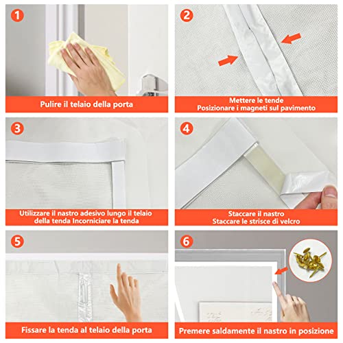 Zanzariera Magnetica per Porte 100 x 220cm si