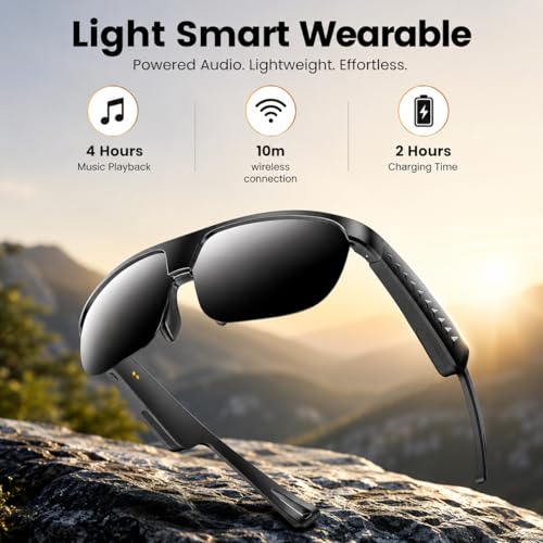 Image of Futopia AIVIS-L AI Smart Audio Glasses with ENC Noise Cancellation, Stereo Speakers, AI Translation-Hands-Free Music,Calls,Open Ear Music, Sport Headset, Intelligent Eyewear, Connect with Your Mobile
