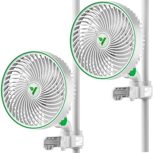 VIVOSUN 2-Pack AeroWave E6 Grow Tent Fan 6”, EC Motor, Smart Wifi Control, US Patented Auto Oscillating Clip fan, IP54, Strong Airflow but Quiet for Hydroponic Ventilation Circulation
