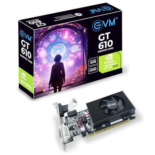 Image of EVM 2GB Nvidia GeForce GT610 Graphics Card - DDR3 - VGA, HDMI, DVI Outputs - High-Resolution 1920x1080 - Heat Sink with Fan - PCIe 2.0 Support - 3 Years Warranty (Graphic P) (GT-610)