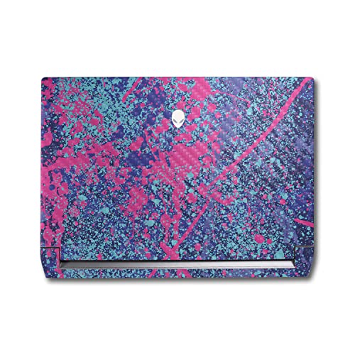 Image of MightySkins Carbon Fiber Skin Compatible with Alienware M17 R5 (2022) Full Wrap Kit - Vibrant Splatter | Protective, Durable Textured Carbon Fiber Finish | Easy to Apply | Made in The USA