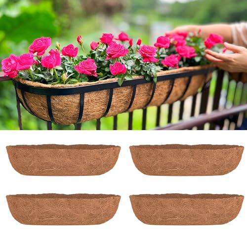 LaLaGreen doublures 24" (4 pack) demi-rectangle, fibre coco