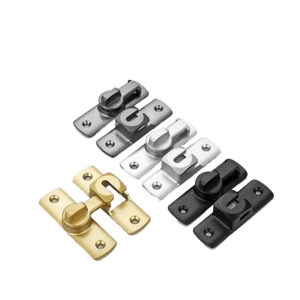 Palut Gold 2Pcs Flip Door Latches,180 Degree Rotating Bathroom Door Bolt,Thickened Anti Rust Aluminum Latch For Bedroom Balcony