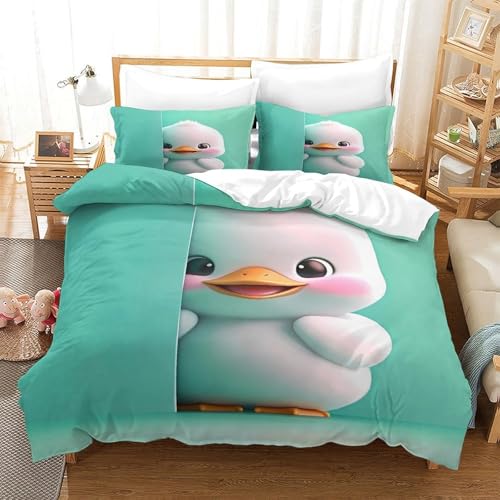 Housse de couette chiens mignons 200x200 microfifre parure de lit double