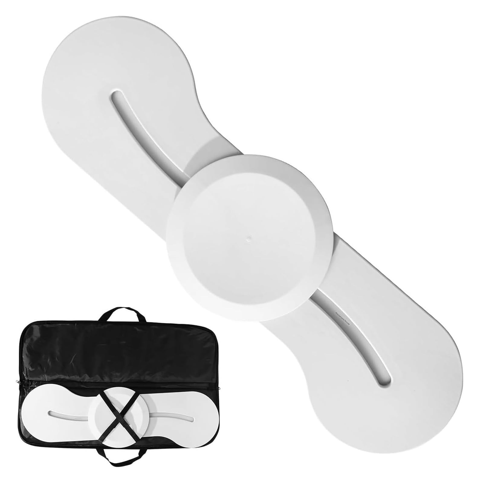Tabla deslizante de transferencia con disco giratorio 360° -(102cm) | Polímero de resistente para traslados entre camas/sillas de ruedas,soporta 100 kg,Diseño curvo antideslizante para cuidadores