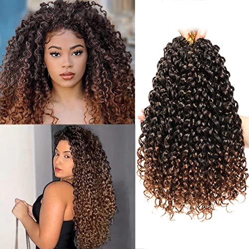 Gogo Curl Crochet Hair 12 Inch 8 Packs Short Curly Crochet Hair - Beach Curl Crochet Hair - Deep Wave Crochet Hair - Water Wave Braids Synthetic Hair Extensions (12 Inch 8 Packs, T30)
