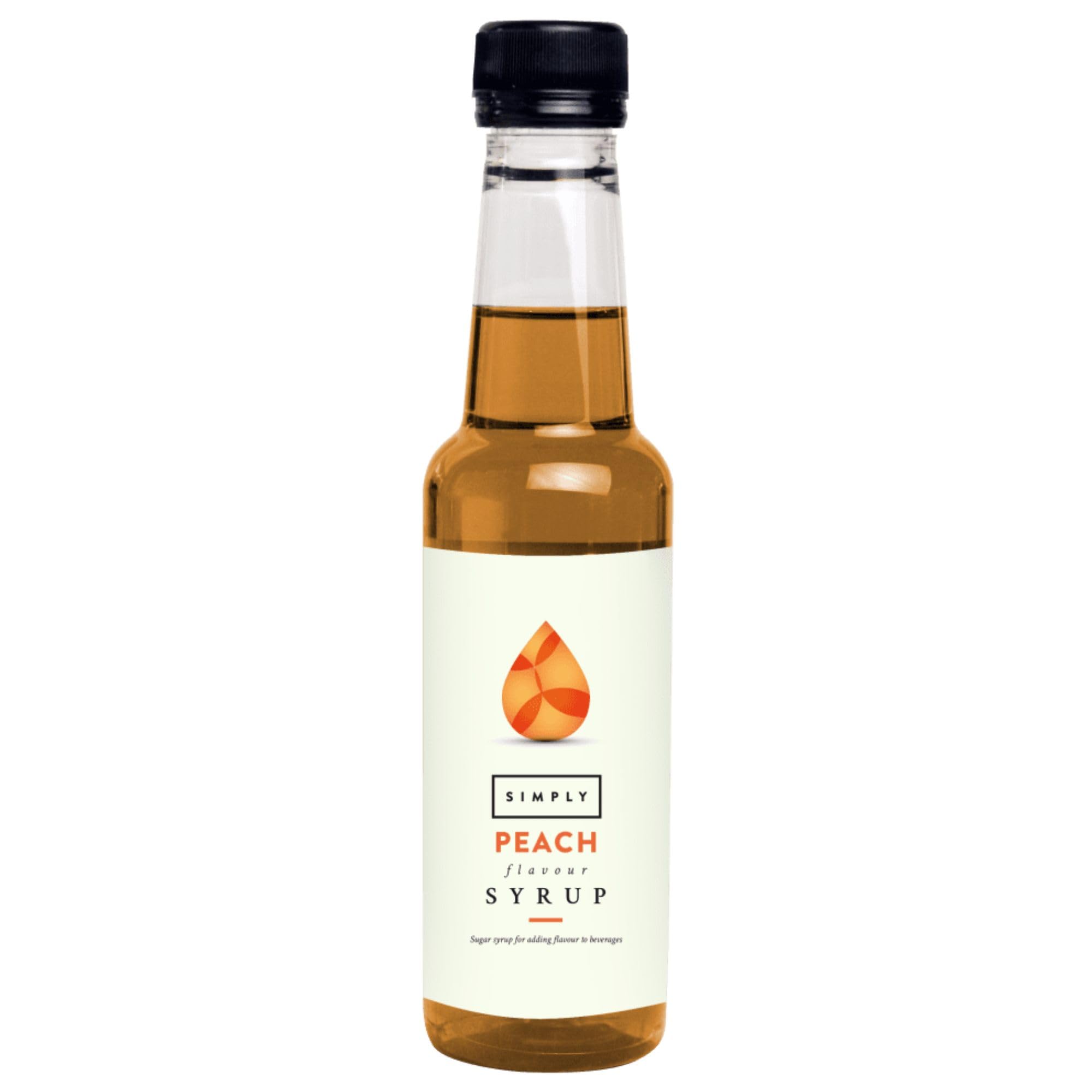 Simply Peach Syrup, Vegan & Nut Free Flavoured Syrup for Coffee, Cocktails & Baking (250ml)