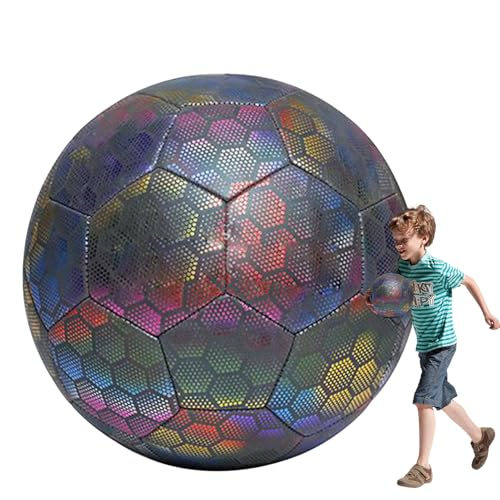 Ballon de football lumineux pour match nocturne entre amis et exercice de sport en équipe