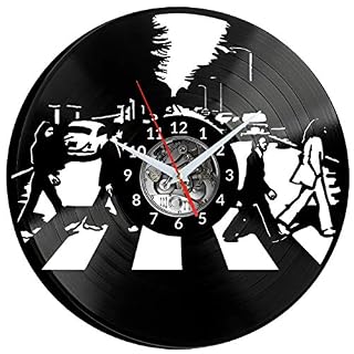 EVEVO Horloge murale en vinyle The Beatles de Liverpool Rock Band – Horloge murale vintage faite à la main - Les Beatles, Paul McCartney, John Lennon, RIngo Starr, George Harrison EVEVO Horloge murale en vinyle The Beatles de Liverpool Rock Band - Horloge murale vintage faite à la main – Image 4
