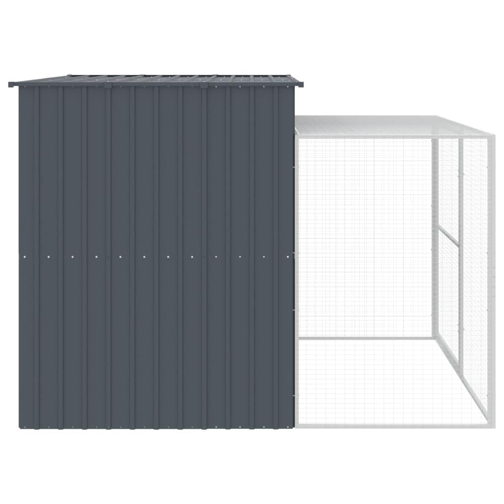 vidaXL Niche pour Chien avec Cour Anthracite 214x253x181 cm, Cage pour Chien, abri pour Chien, Maison pour Animaux, Cages pour Chien, Cour pour Chien
