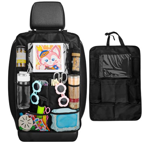 KUOFANY Auto Rückenlehne Schutz Unterstützung Multi Pocket Organisator, Autositz Organizer, Auto Rückenlehnenschutz Pflegeleicht Oxford Tuch, Veranstalter und Car Back Seat Organiser,Wasserdicht