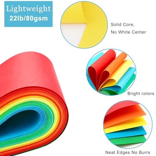 Papel de colores doble cara con 5 tonos brillantes de 8.5 x 11 pulgadas 4