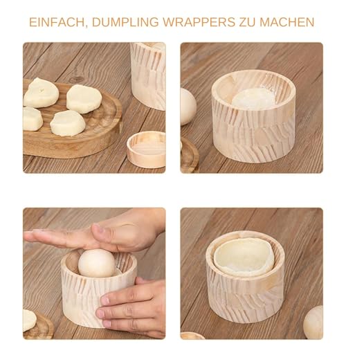 2026 Neues Knödelpresswerkzeug aus Holz, Handteigpresse, Knödelverpackungspresswerkzeug, Knödelhautmacher, vielseitig einsetzbar, zum Zubereiten von Kuchen, Ravioli und Fleischpasteten zu Hause.