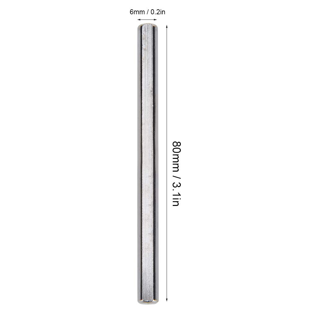 6Pcs Stainless Steel Rod Axle, 303/304 Accuracy Ground D Axle, Industrial Robot Parts 80x6mm, 80mm Rod Axle, for Custom Cutting