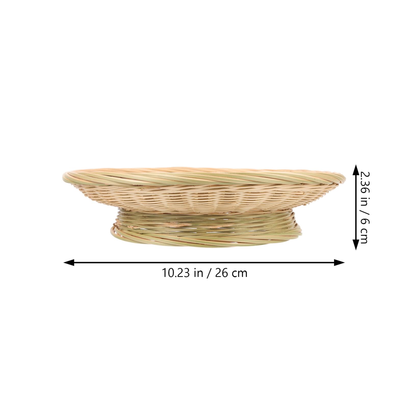 Housoutil Wicker Bread Basket,Bamboo Paper Plate Holder,Small Bread Basket Willow Basket, Rattan Storage Basket Food Server Egg Basket for Picnic Home Party Daily Dinning