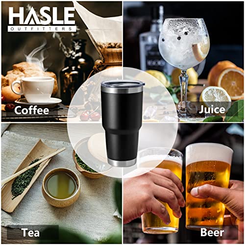 Image of HASLE OUTFITTERS 30oz Stainless Steel Tumbler, Double Wall Vacuum Insulated Travel Mug Tumbler, Durable Insulated Coffee Mug, Gift Box Set (Black, 8)