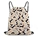 MZERSE Unique Drawstring Gym Bag Compatible with Wiener Dog Dachshund Pet Dogs Waterproof Polyester Outdoor String Sackpack Backpack College Party Supplies Gift Bag