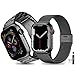 baklon Confezione da 2 Cinturini in Metallo Compatibili con Apple Watch da 42 mm, 44 mm, 45 mm, Cinturino per Apple Watch in Acciaio Inossidabile, Compatibile con iWatch Serie SE 7, 6, 5, 4, 3, 2 1