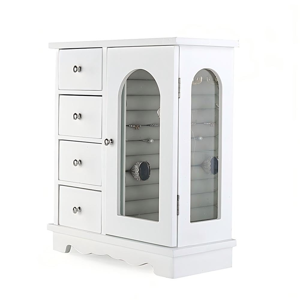 Amazon.com: ZGZD White Jewelry Box for Girls Wooden Makeup and