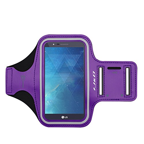 J&D Armband Compatible for LG Stylo 5+/Stylo 5 Plus/Stylo 3 Plus/Stylo 2/LG Stylus 3/Stylus 2/Stylus 2 Plus/LG Q70 Armband, Sports Armband with Key Holder Slot and Earphone Port Running Armband