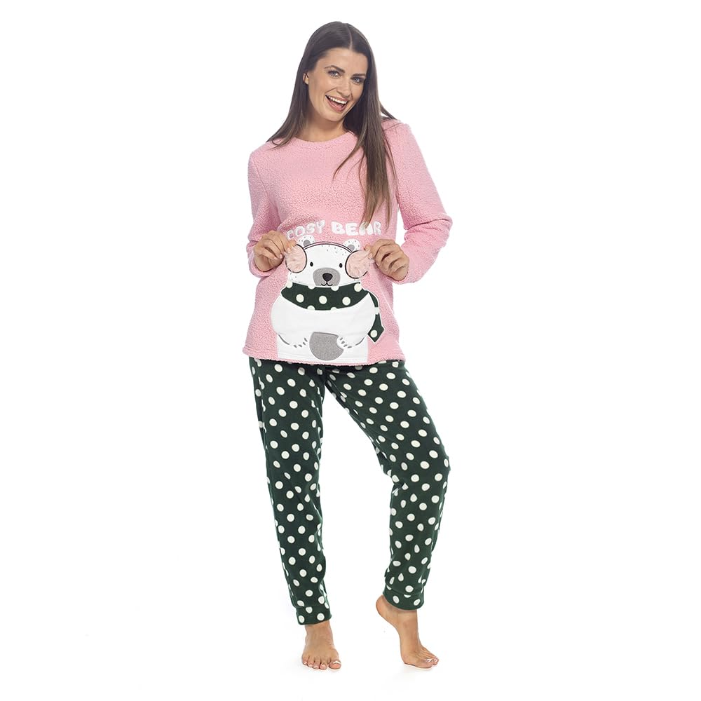 Undercover Ladies Polar Bear Sherpa Top with Fleece Pants LN479 Pyjamas 18-20 Uk Size