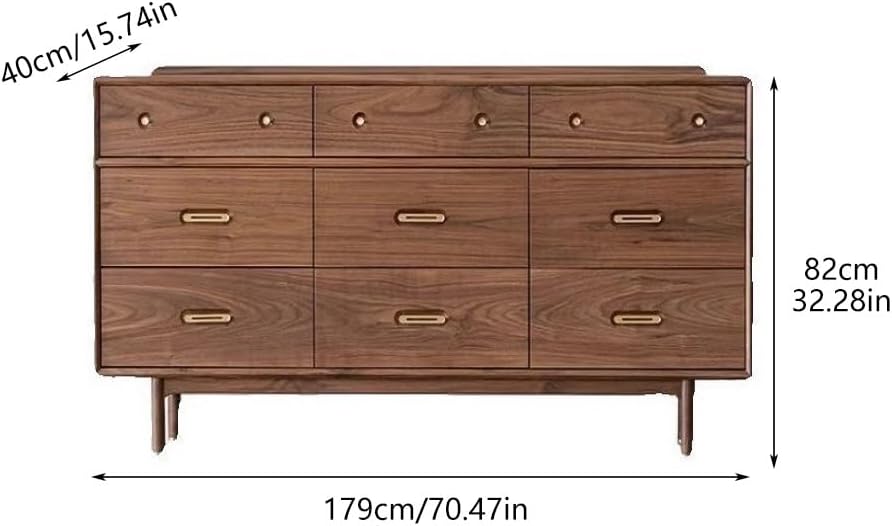 Bufetera Black Walnut Japanese Style Living Room Storage Cabinet, TV Simple Bedroom Bed End Table Entrance Corridor Decorative Furniture