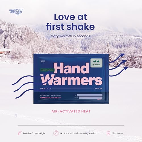Heart Shape Hand Warmers (30 Pairs) - Up to 12 Hours of Heat, Super Long Lasting - Easy, All Natural - Air Activated, for Body & Hands - Odorless Hot Hand Warmer - Sport Temp - Thumbnail 3
