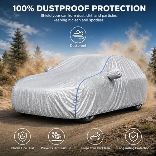 Image of Waterproof Car Cover for Mahindra XEV 9e | All Weather Protection | UV Resistant & Dustproof | Soft Cotton Lining to Prevent Scratches | Triple Stitched with Mirror Pockets & Elastic Hem
