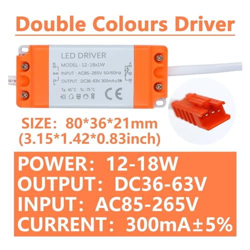 Transformateur LED double couleur 300mA variable AC 85-265V stable - 6