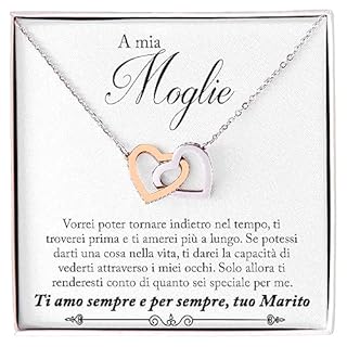 NONNA PROFESSIONISTA Collana Donna A mia Moglie Argento Idee Regali per lei, Anniversario Matrimonio Compleanno o Natale - Cofanetto con DEDICA incluso (Finitura Oro Rosa 14k)