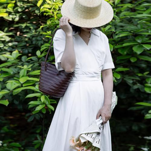 Image of Woven Tote Bag For Women, Fashion Crossbody Shoulder Bag, Casual Top-handle Handbags, and Travel Purses Phone Bag