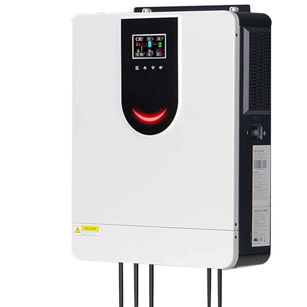 Inverter Solare Ibrido Da 6,2 Kw, Inverter Ibridi Con Regolatore Di Carica Solare Mppt Da 120 A, Carica Solare Con Doppia Uscita, Ingresso Pv Massimo 450 VDC, Inverter Su/Fuori Rete
