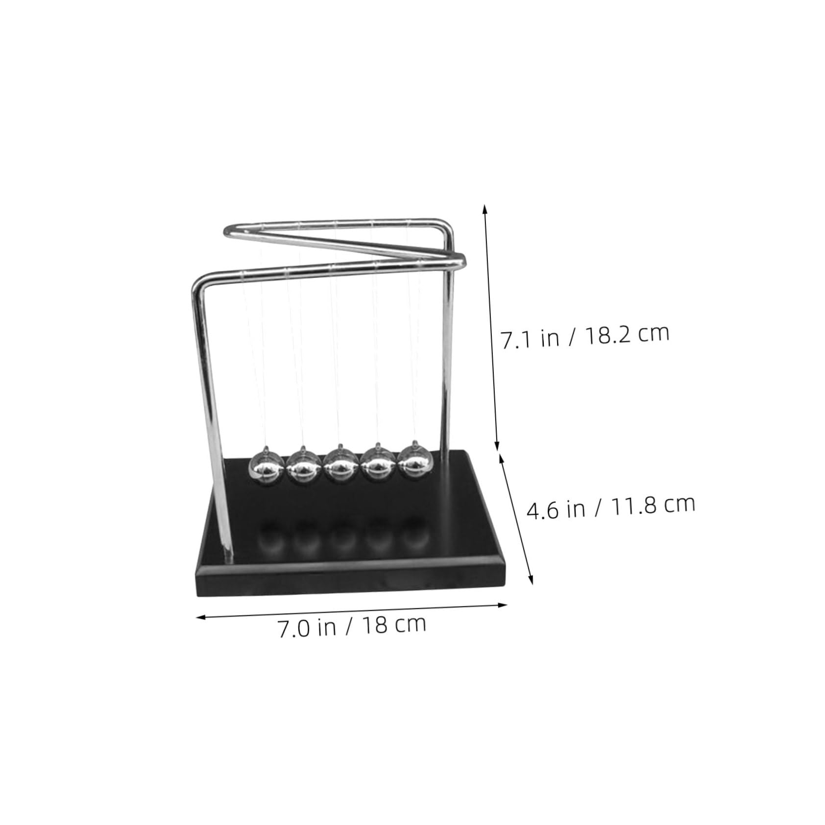 YARNOW Pendule de Newton avec Boules Métalliques Démonstrateur de Mouvement Cinétique pour Bureau Jouet Éducatif de Physique et Décoration de Maison